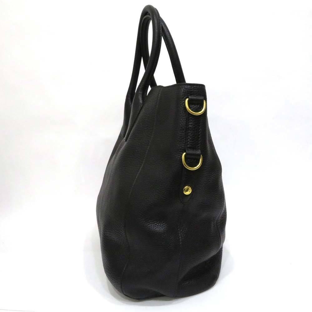 Prada 2 Way Bag Vitello Dino Leather Black - Picture 4 of 10